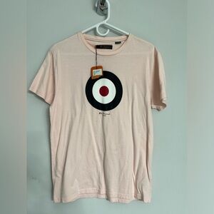Pale pink mod target Ben Sherman T-shirt 100% cotton NWT